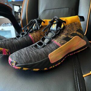adidas Dame 5 Core Black Shock Pink Mens 13